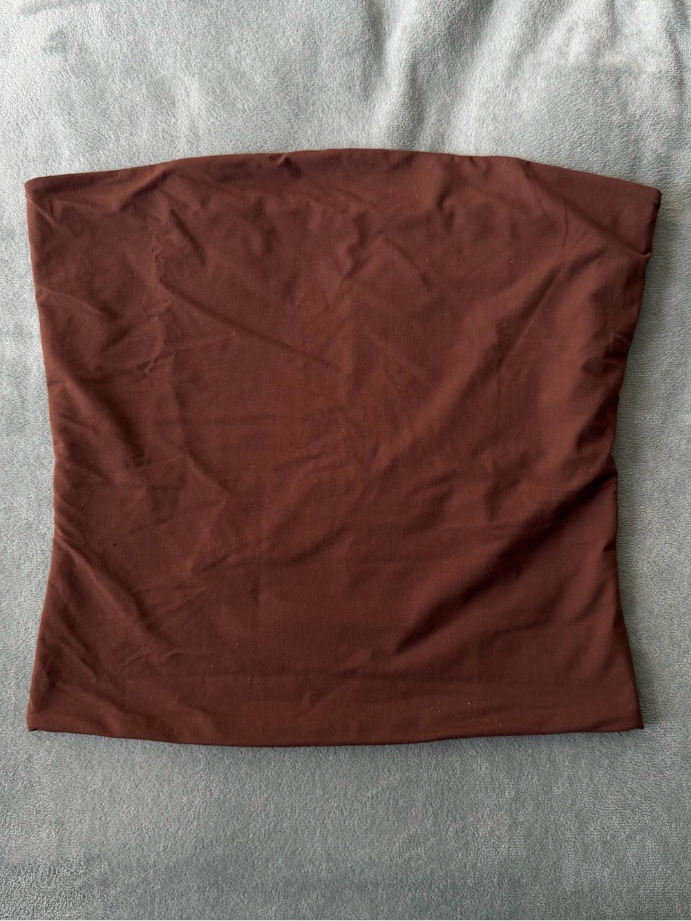 Women’s Strapless Tube Crop Top in Chocolate Brown
